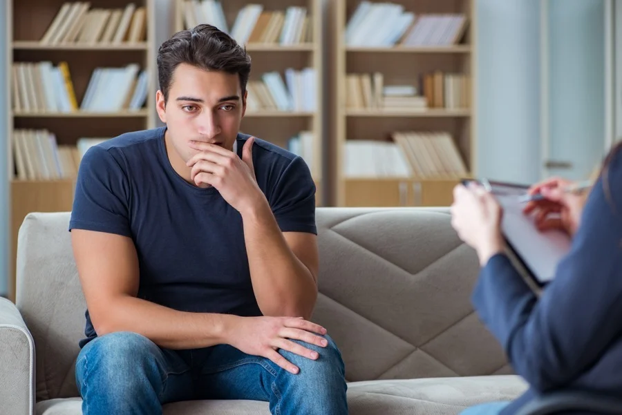 man in therapy