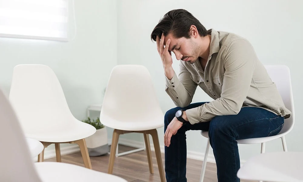 man completing Step 4 AA: taking a moral inventory