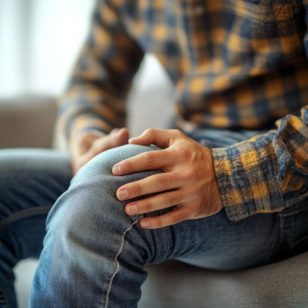causes-of-body-aches-after-drinking man experiencing leg pain after drinking
