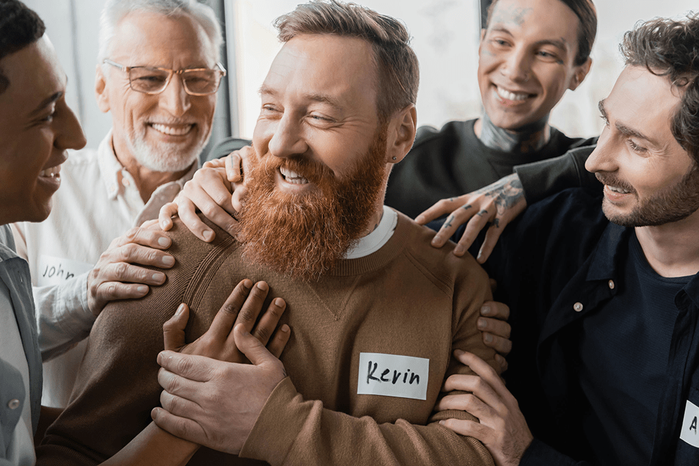 Men in sober living program building lasting friendships and recovery support