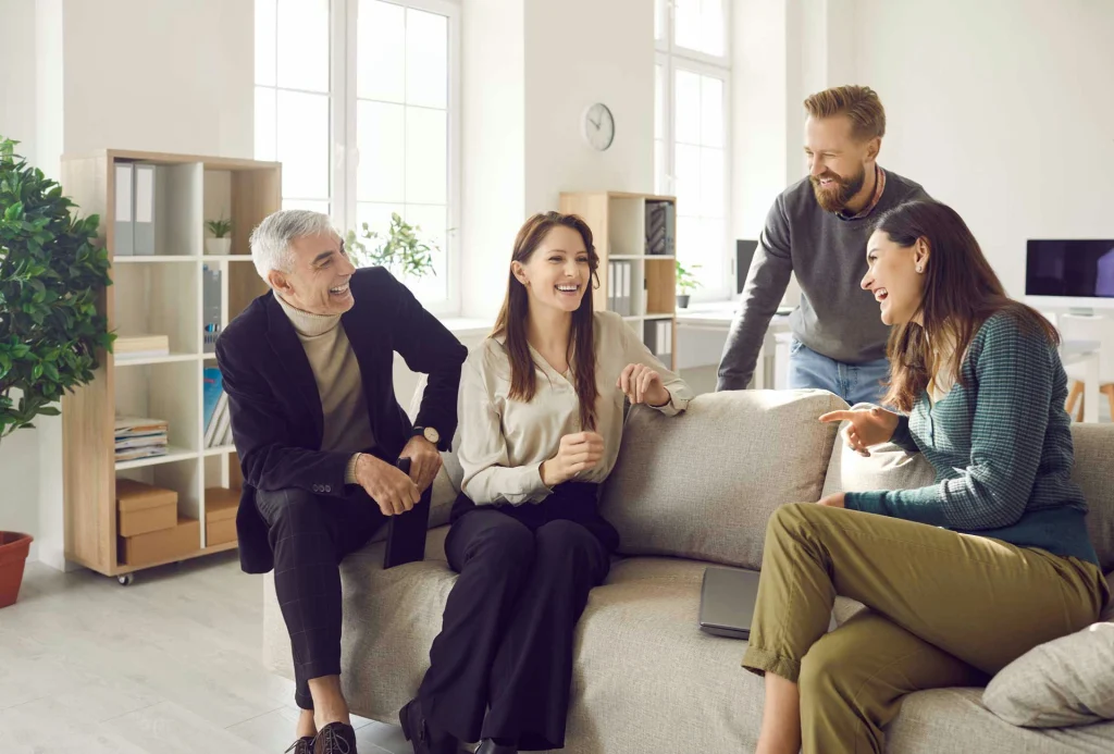 Family therapy session for addiction recovery at a men's treatment center in Colorado.