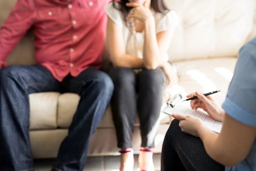 Therapist guiding a couple in setting boundaries