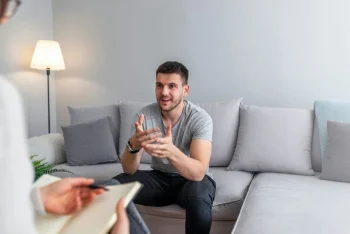 EMDR therapy session helping men process trauma and PTSD symptoms