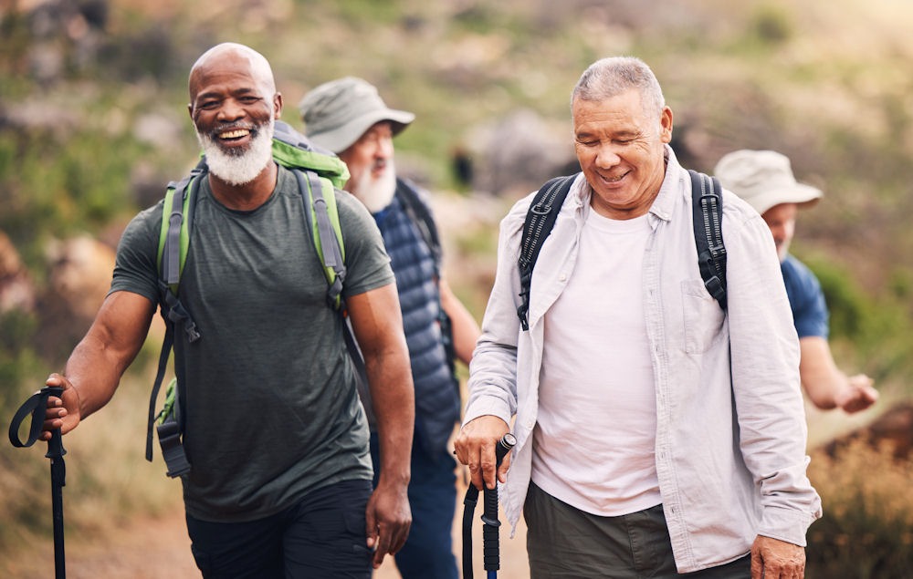 men on a wilderness therapy hike